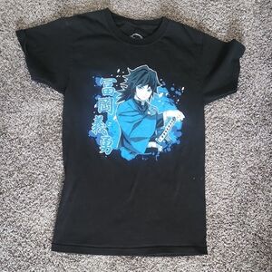 Kids Black Anime Graphic Tee